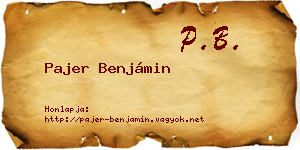 Pajer Benjámin névjegykártya